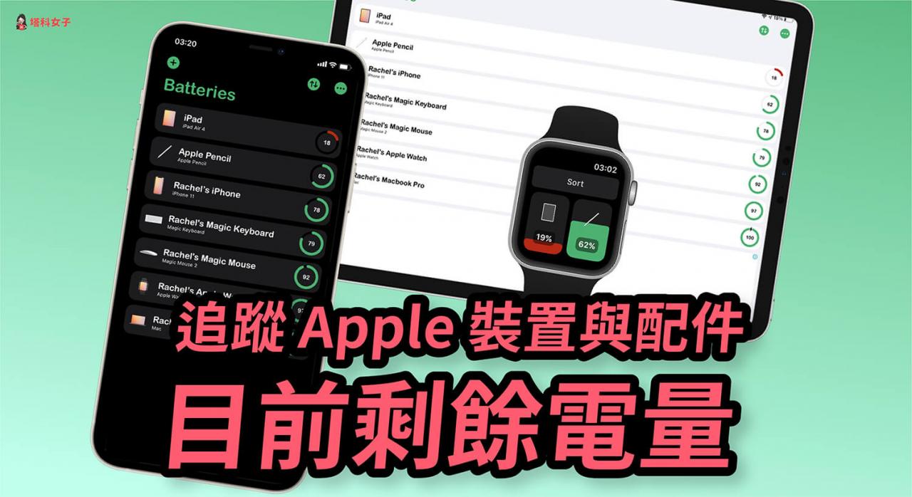 如何追踪所有 apple 设备与配件的目前剩余电量？用 cloud battery app