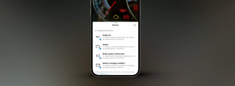 如何使用 ios 17 看图查询功能识别汽车仪表盘警报？